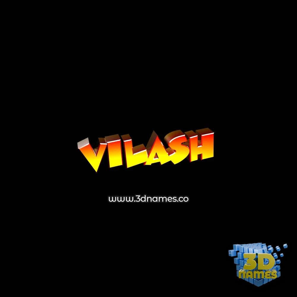 vilash in Black Background style - 3D name wallpaper