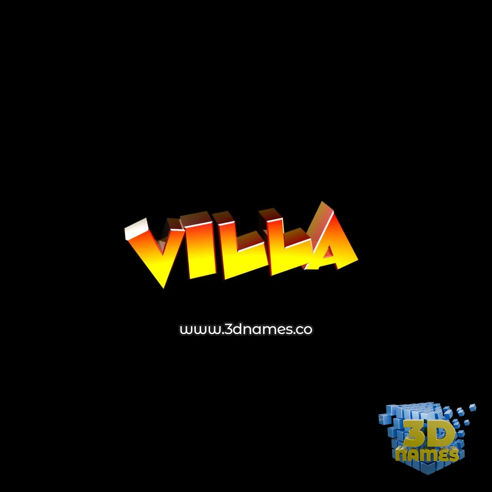 villa in Black Background style - 3D name wallpaper