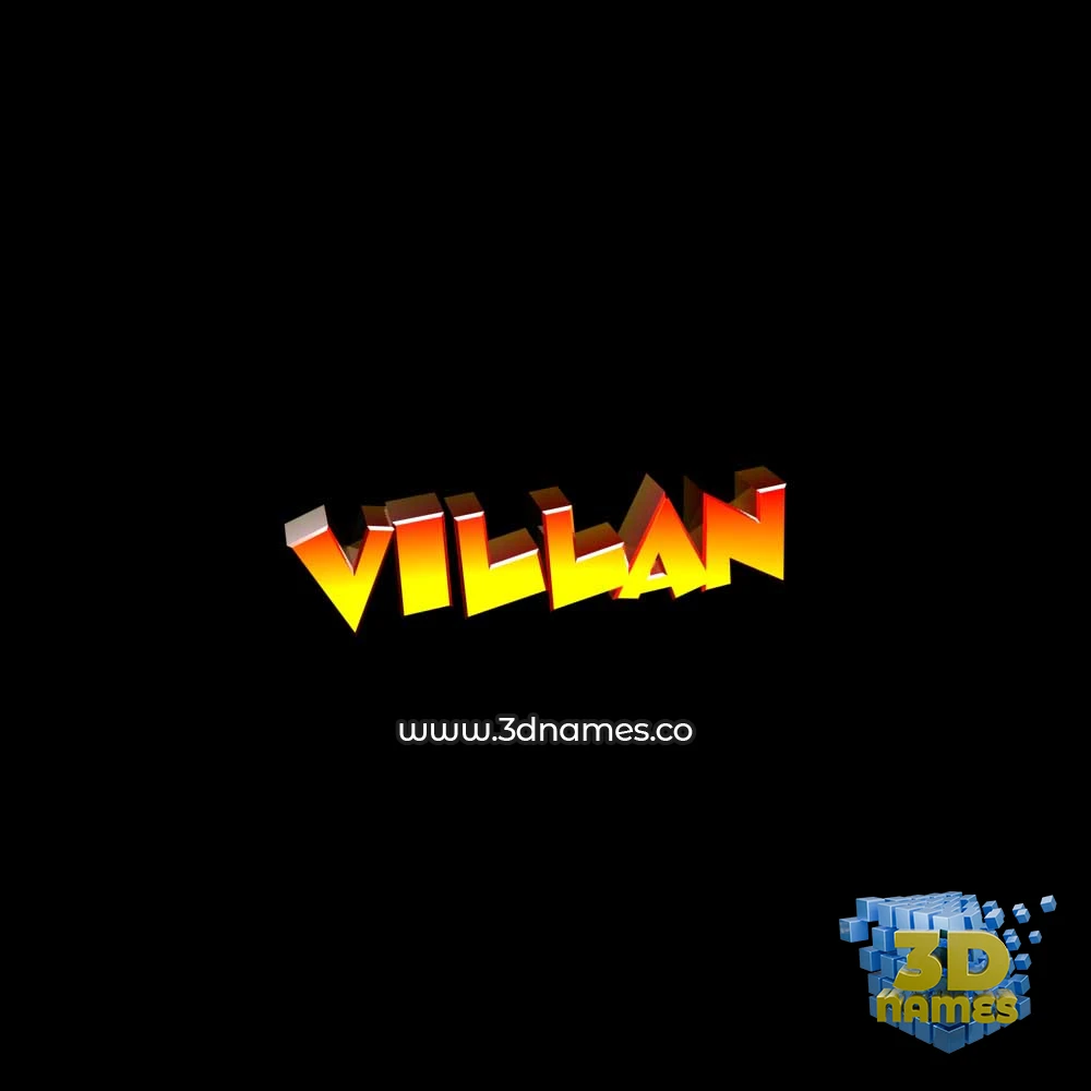 villan in Black Background style - 3D name wallpaper