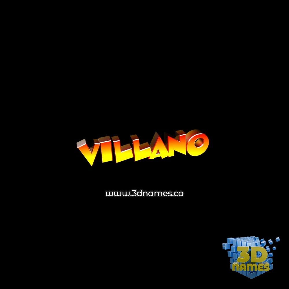 villano in Black Background style - 3D name wallpaper