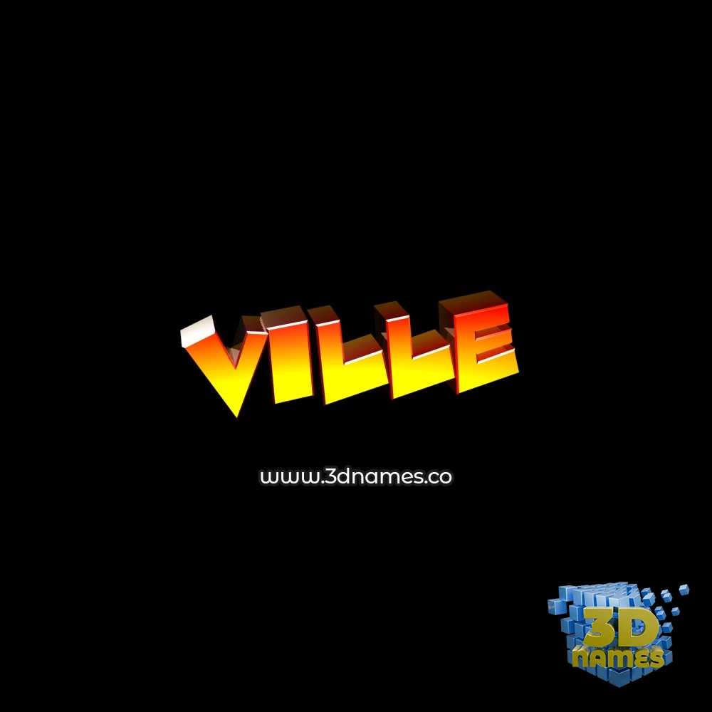 ville in Black Background style - 3D name wallpaper