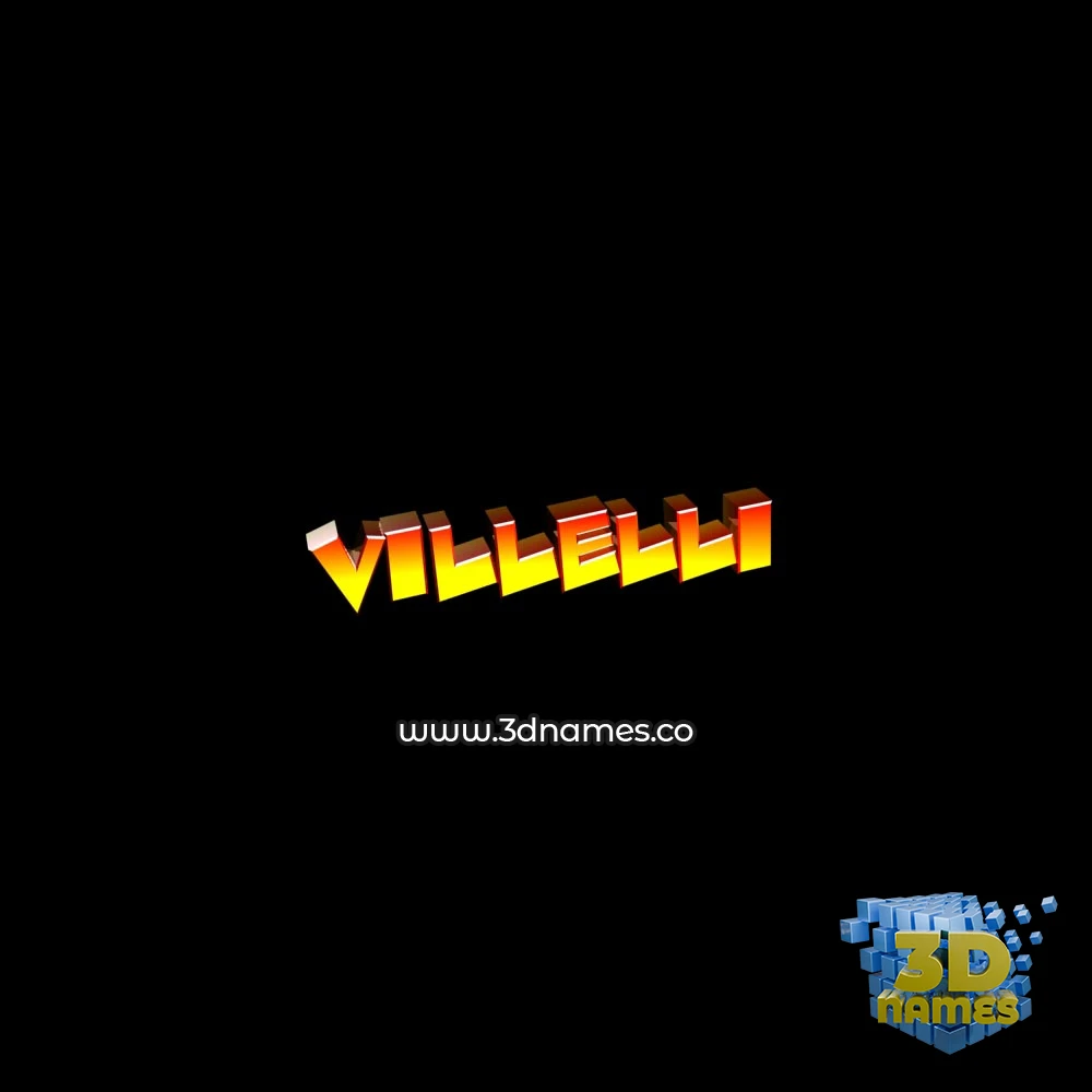 villelli in Black Background style - 3D name wallpaper