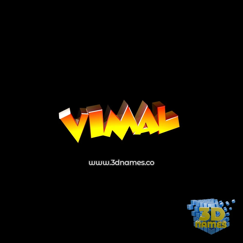 vimal in Black Background style - 3D name wallpaper