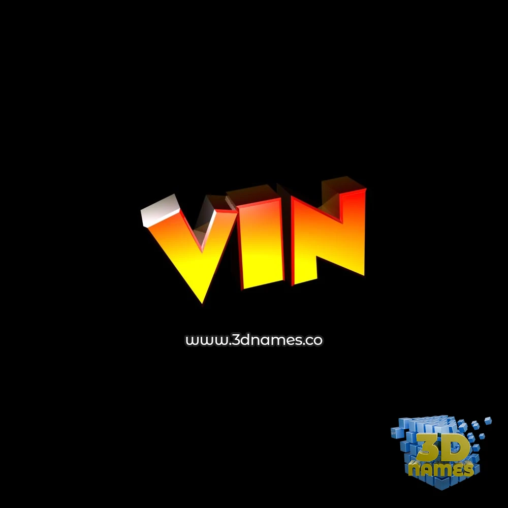 vin in Black Background style - 3D name wallpaper