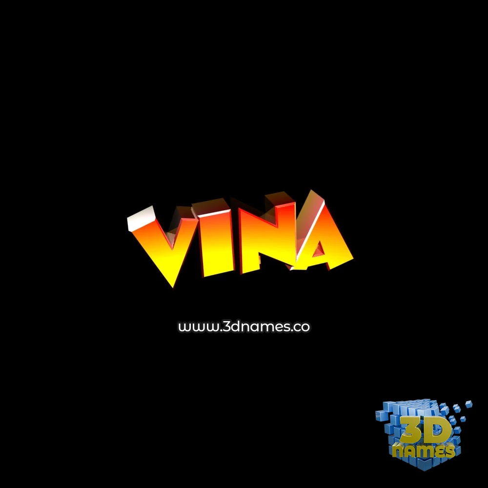 vina in Black Background style - 3D name wallpaper