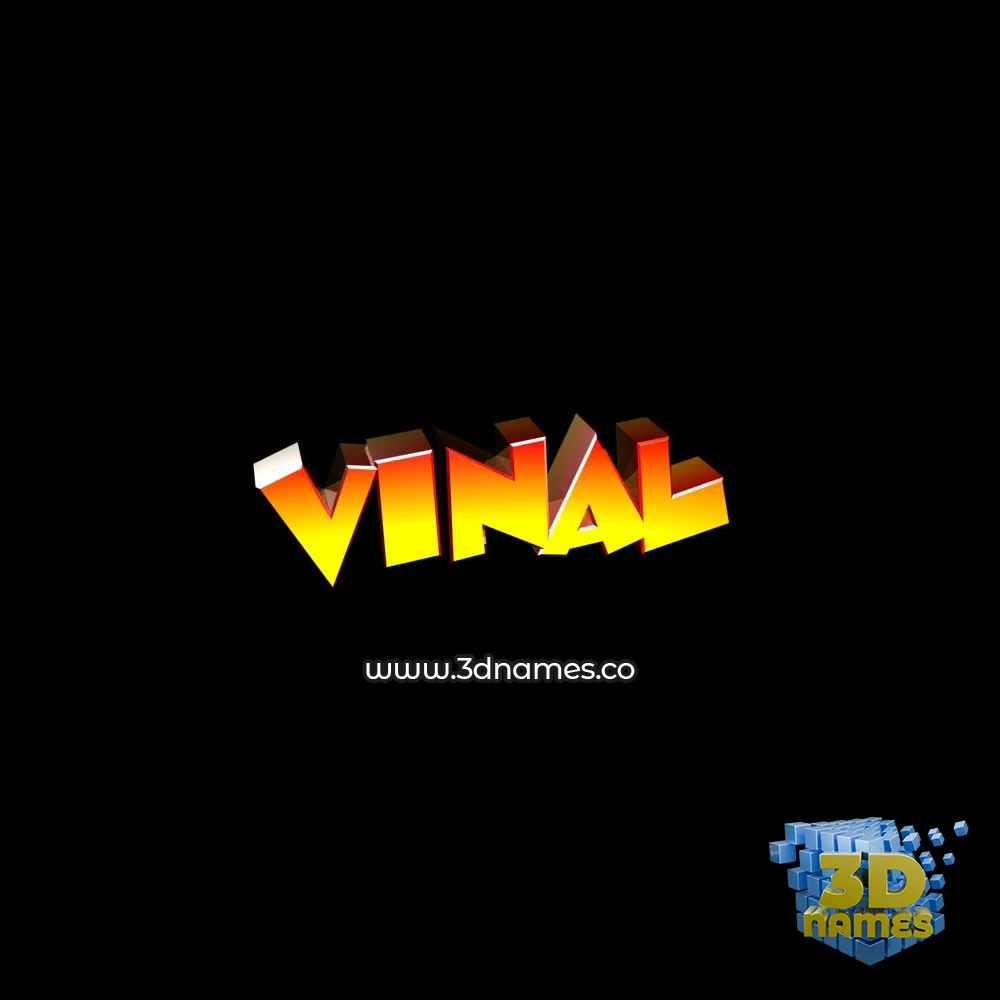 vinal in Black Background style - 3D name wallpaper