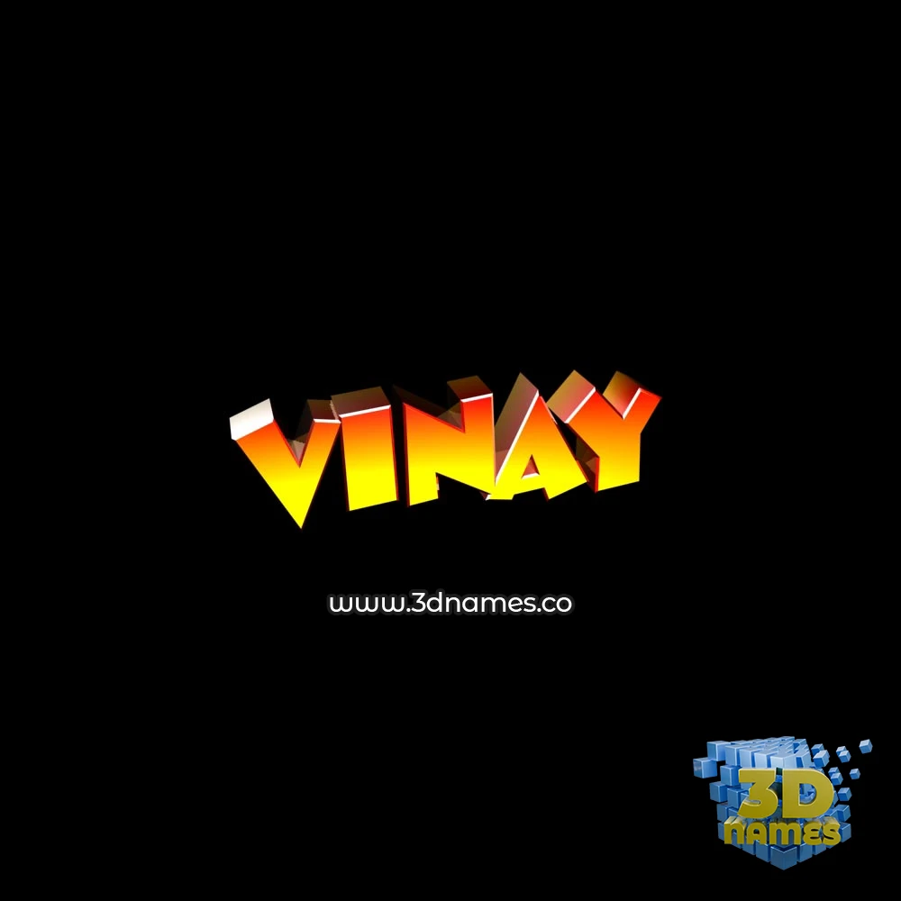 vinay in Black Background style - 3D name wallpaper