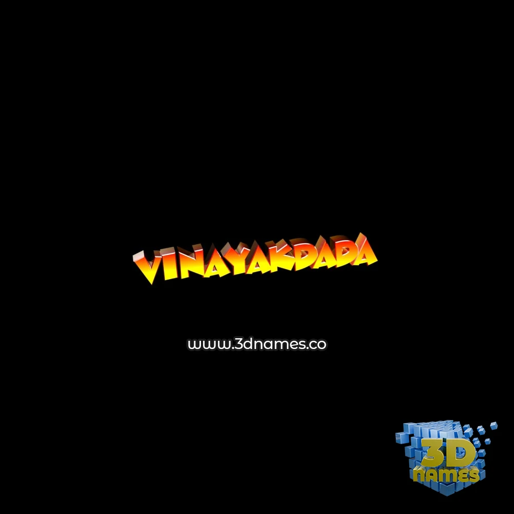 vinayakdada in Black Background style - 3D name wallpaper