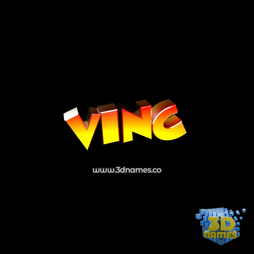 vinc in Black Background style - 3D name wallpaper