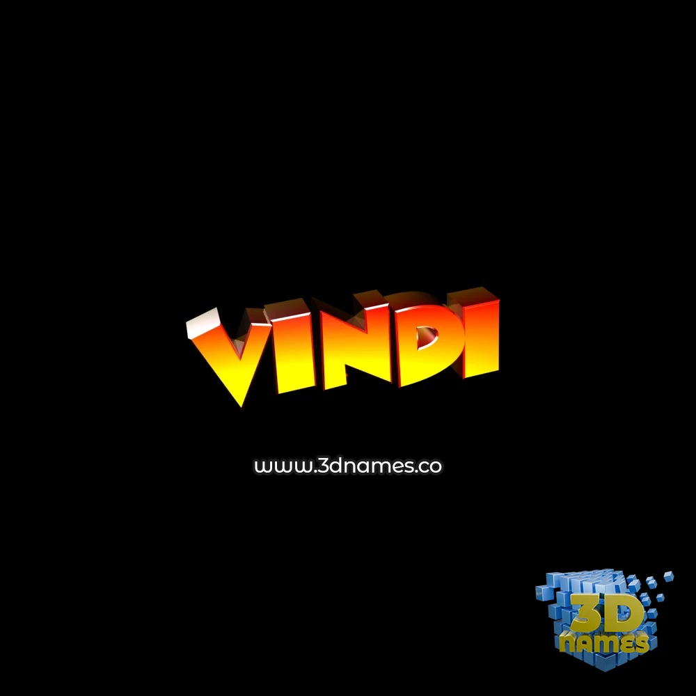 vindi in Black Background style - 3D name wallpaper