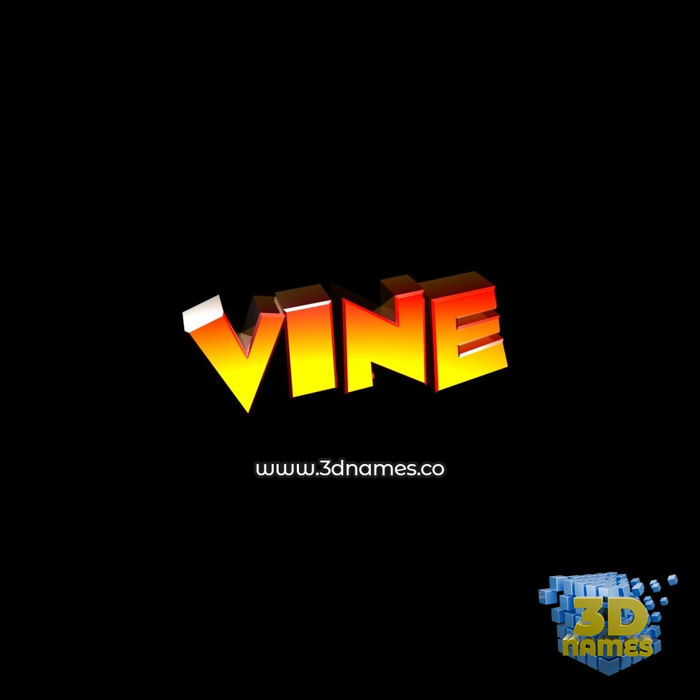 vine in Black Background style - 3D name wallpaper