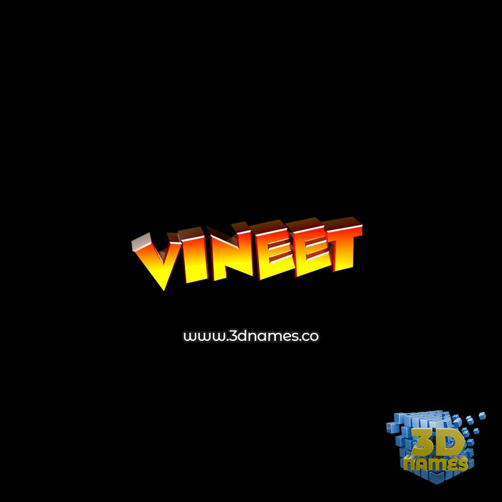 vineet in Black Background style - 3D name wallpaper