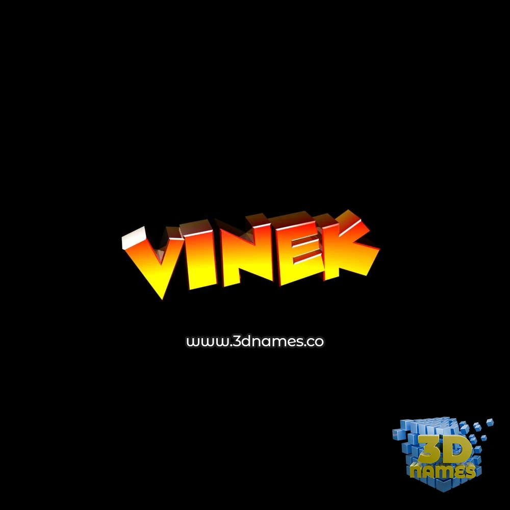 vinek in Black Background style - 3D name wallpaper