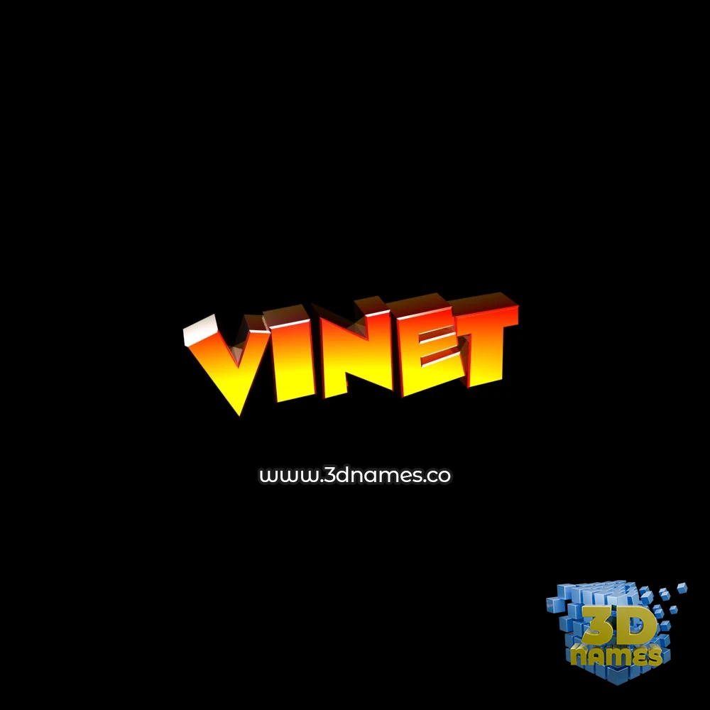 vinet in Black Background style - 3D name wallpaper
