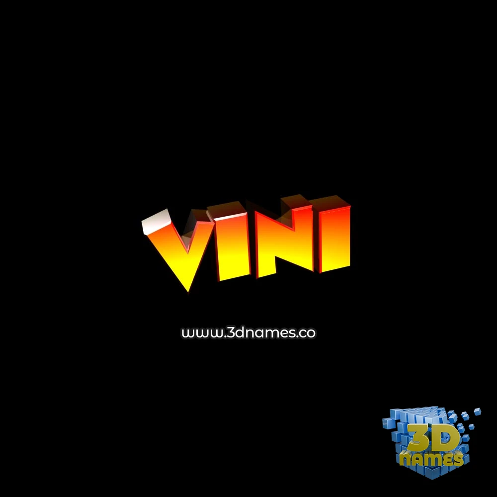 vini in Black Background style - 3D name wallpaper