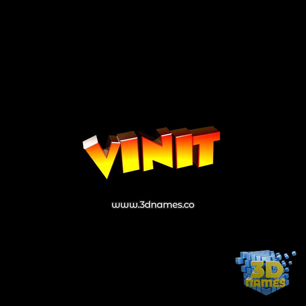 vinit in Black Background style - 3D name wallpaper