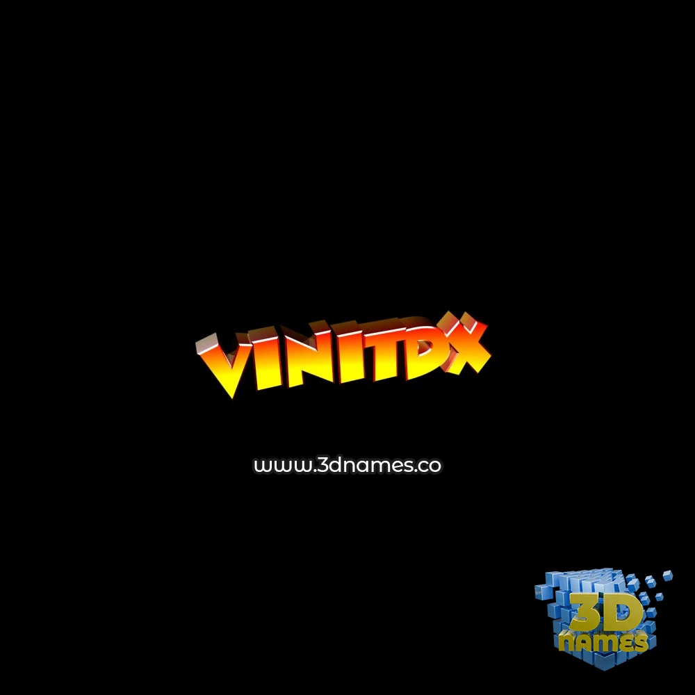 vinitdx in Black Background style - 3D name wallpaper