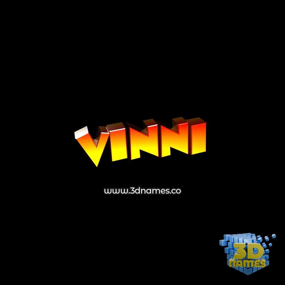 vinni in Black Background style - 3D name wallpaper