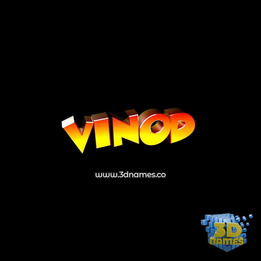 vinod in Black Background style - 3D name wallpaper