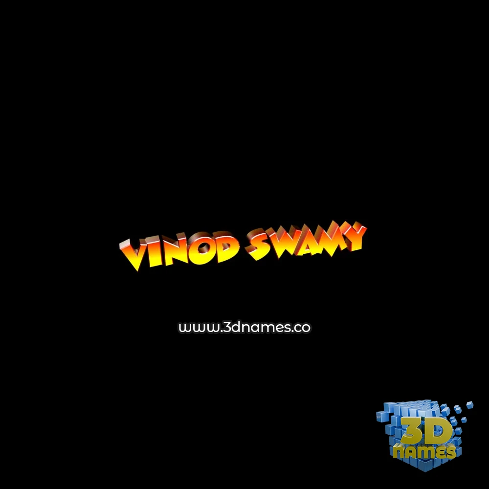 vinod swamy in Black Background style - 3D name wallpaper