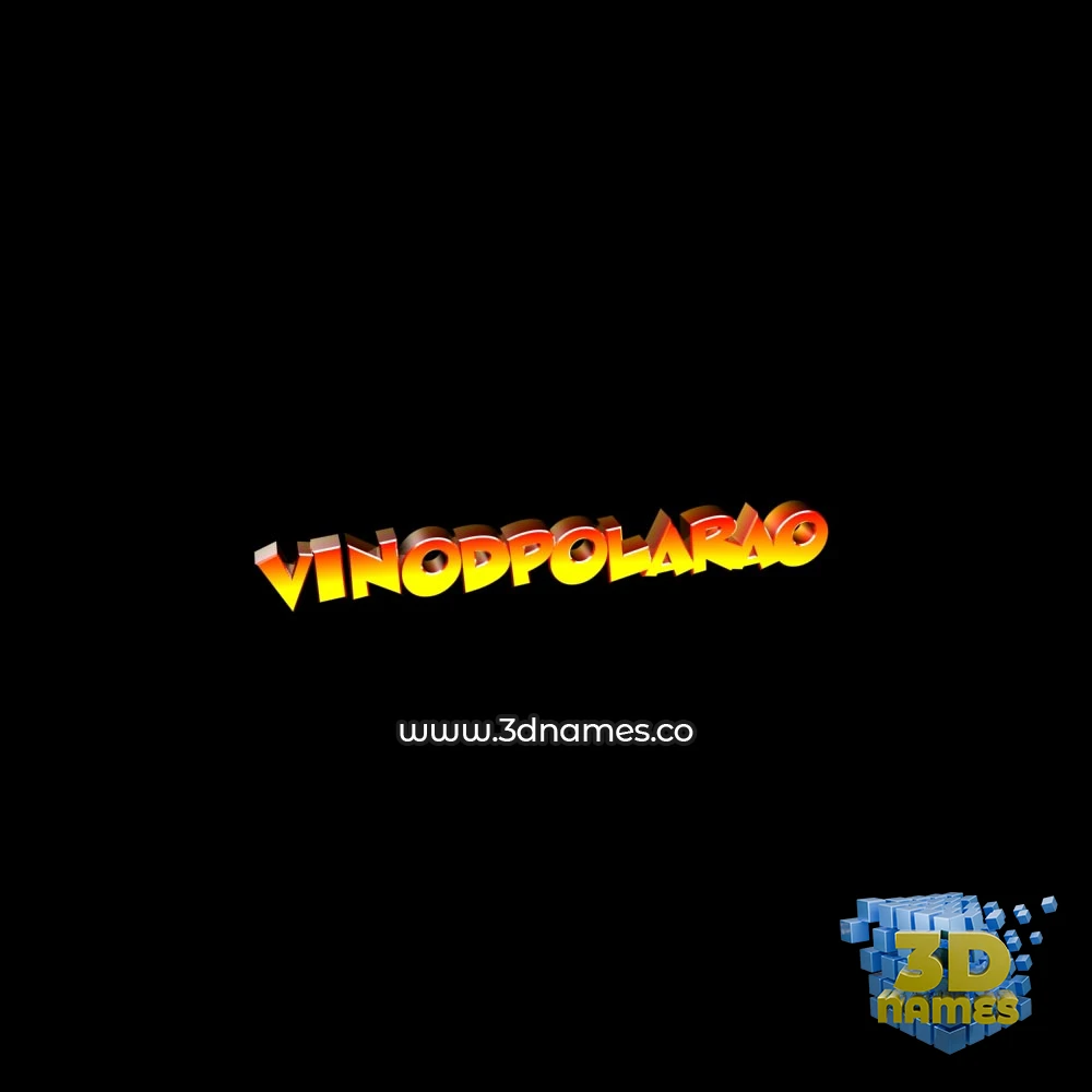 vinodpolarao in Black Background style - 3D name wallpaper
