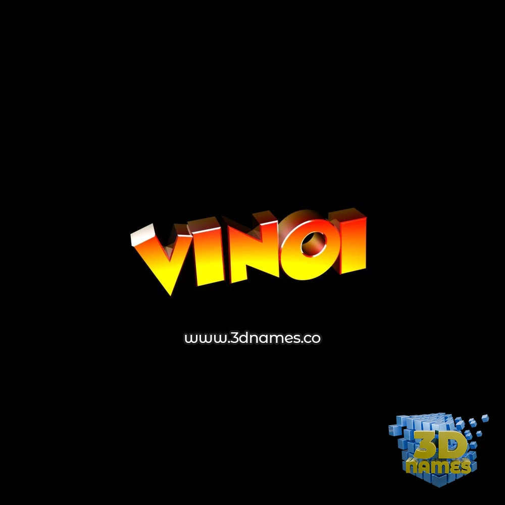 vinoi in Black Background style - 3D name wallpaper