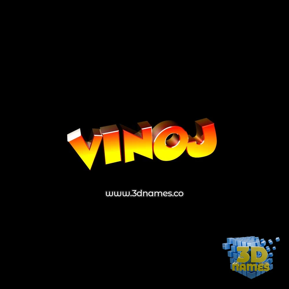 vinoj in Black Background style - 3D name wallpaper
