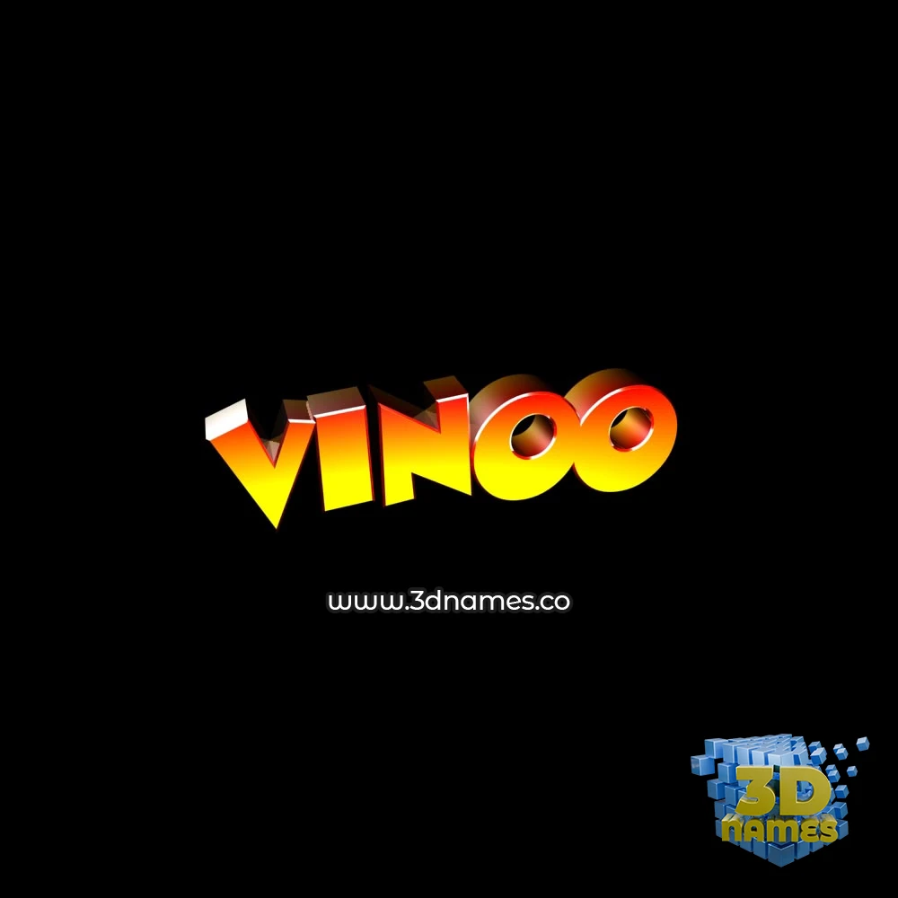 vinoo in Black Background style - 3D name wallpaper