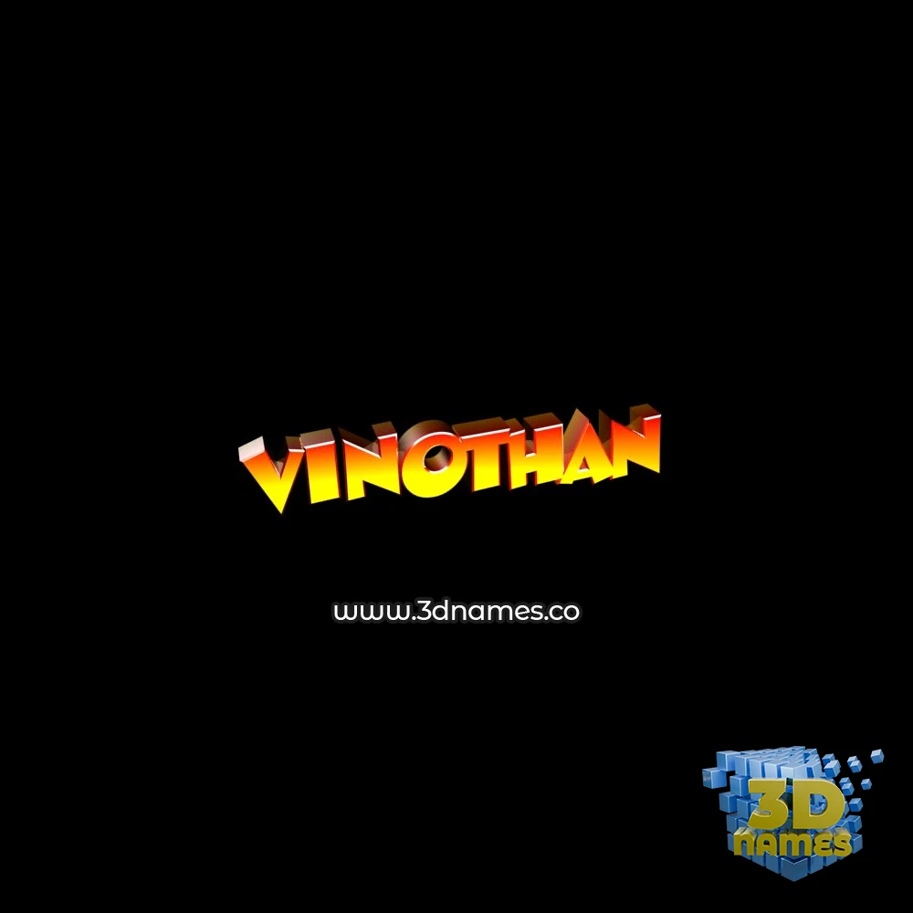 vinothan in Black Background style - 3D name wallpaper