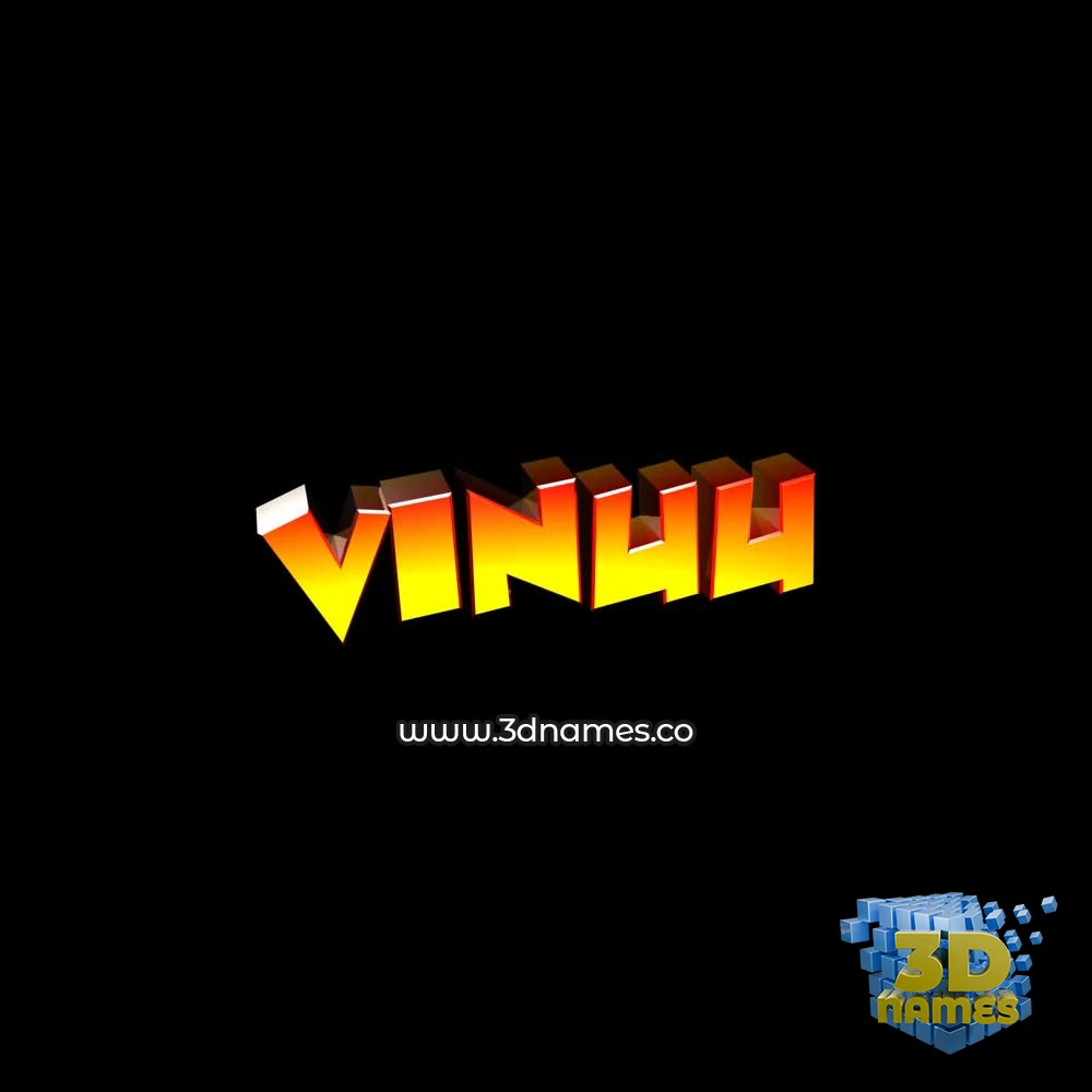 vinuu in Black Background style - 3D name wallpaper