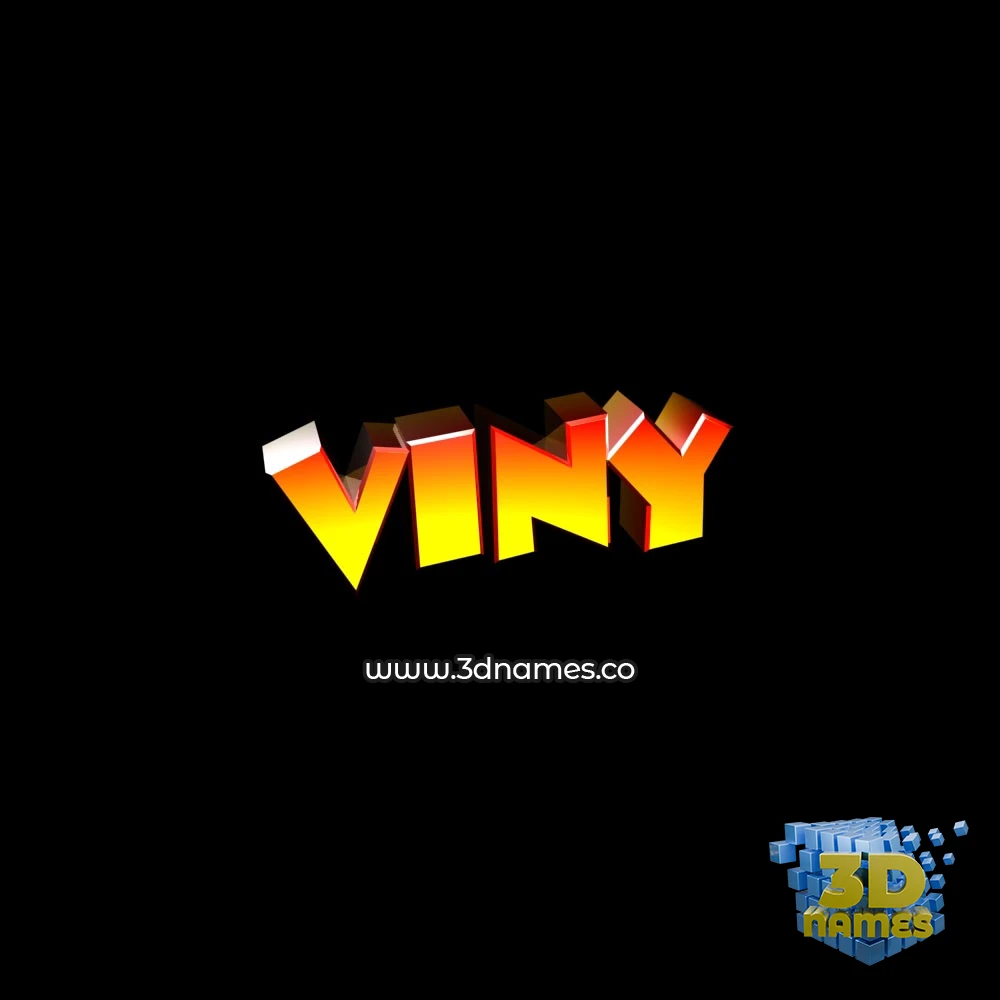 viny in Black Background style - 3D name wallpaper
