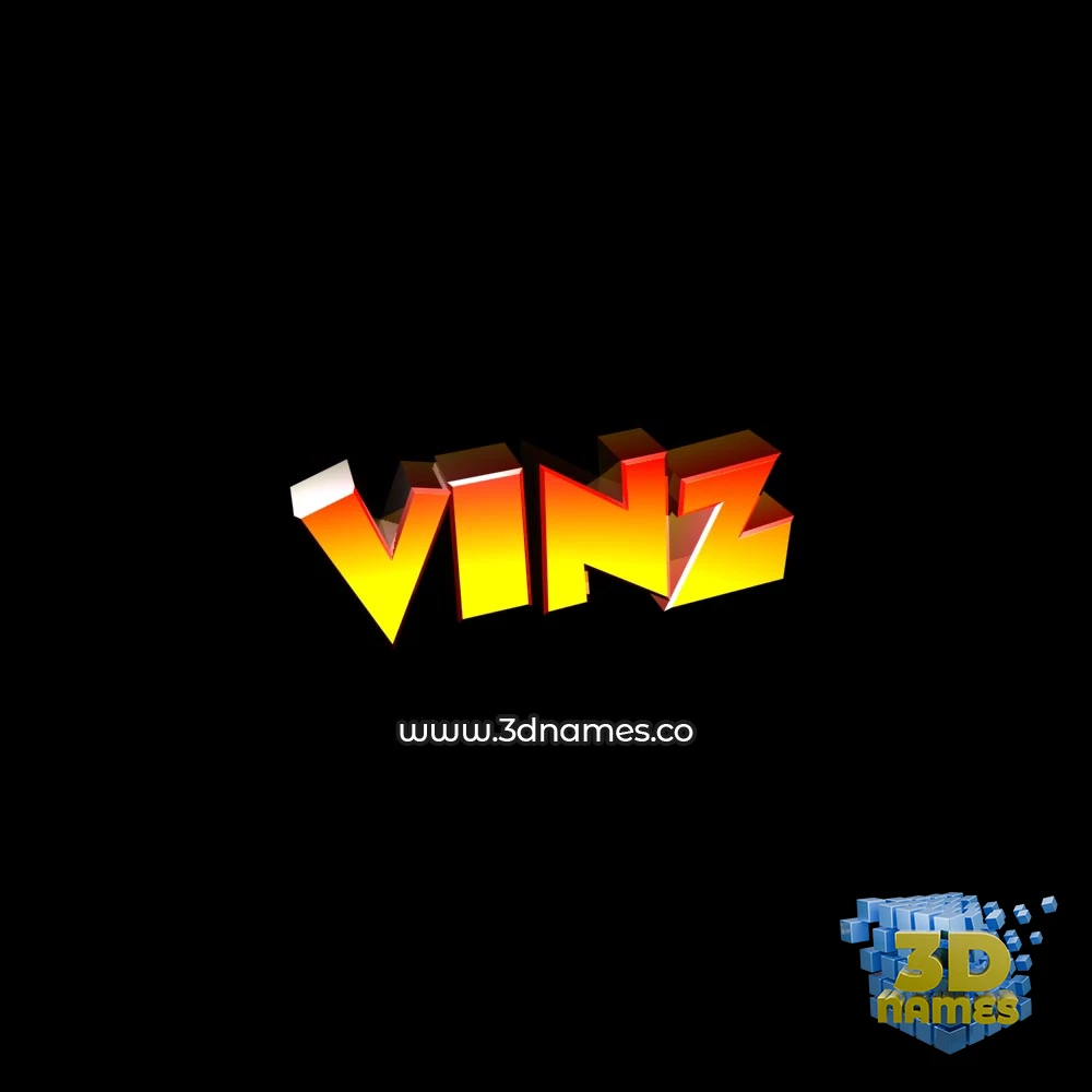 vinz in Black Background style - 3D name wallpaper