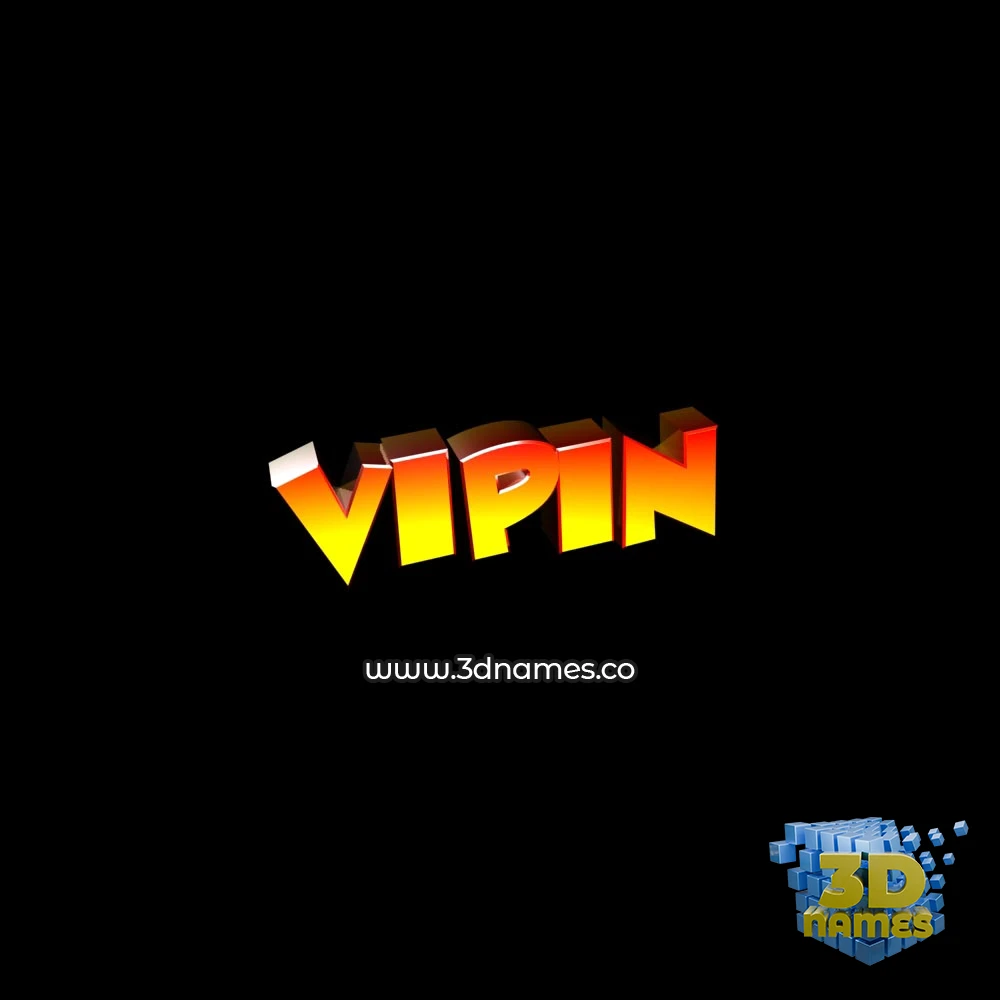 vipin in Black Background style - 3D name wallpaper