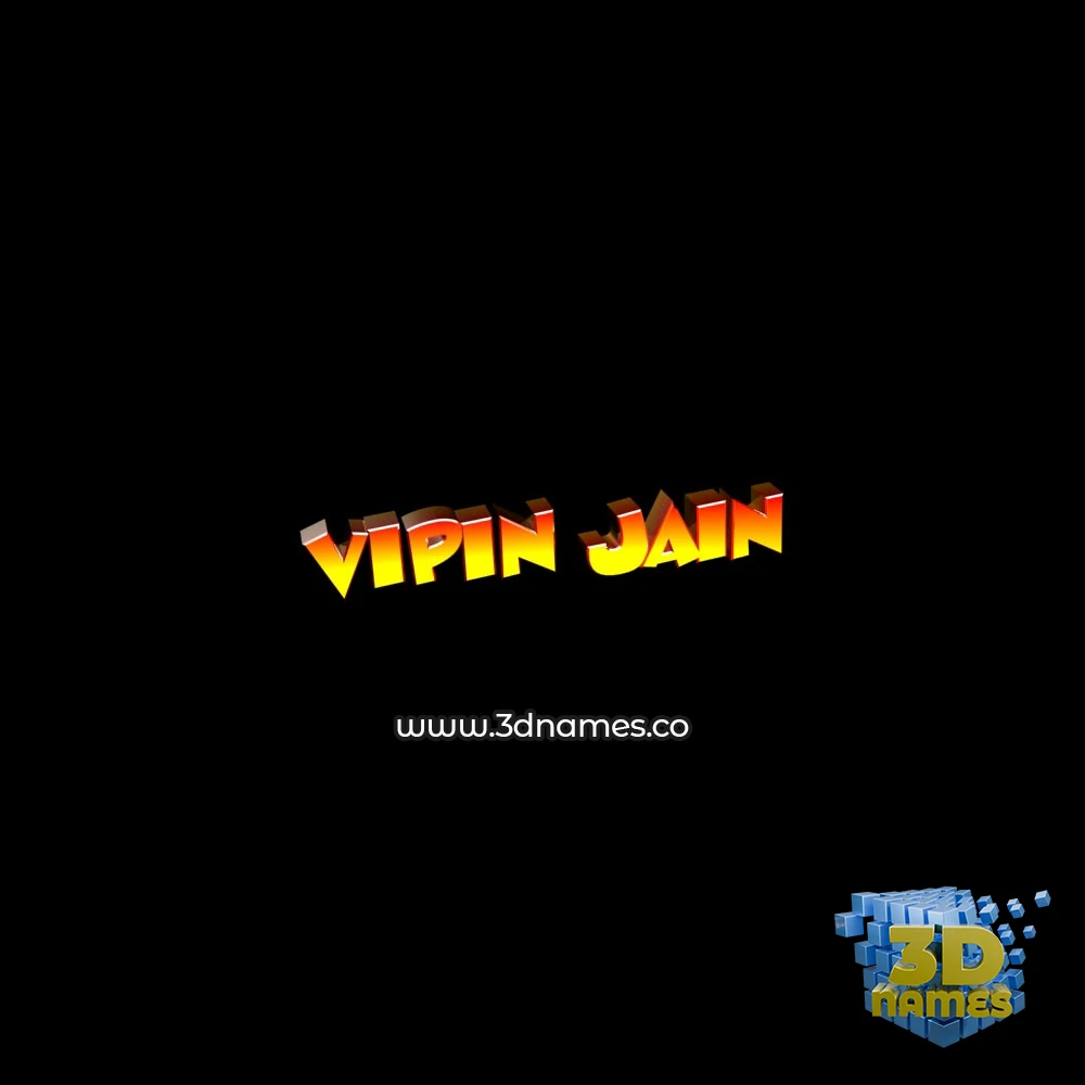 vipin jain in Black Background style - 3D name wallpaper