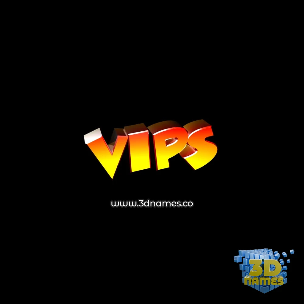 vips in Black Background style - 3D name wallpaper