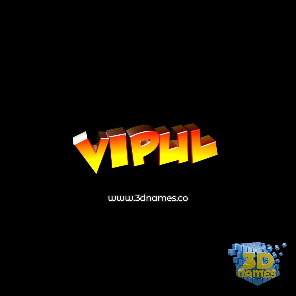vipul in Black Background style - 3D name wallpaper