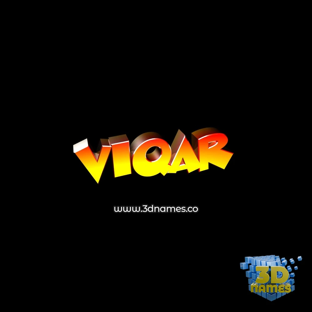 viqar in Black Background style - 3D name wallpaper
