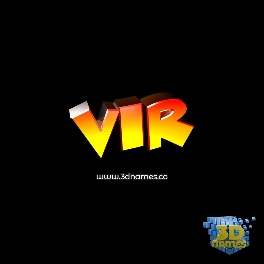 vir in Black Background style - 3D name wallpaper
