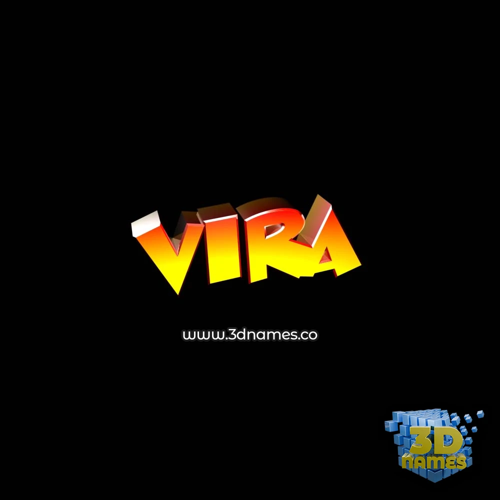vira in Black Background style - 3D name wallpaper