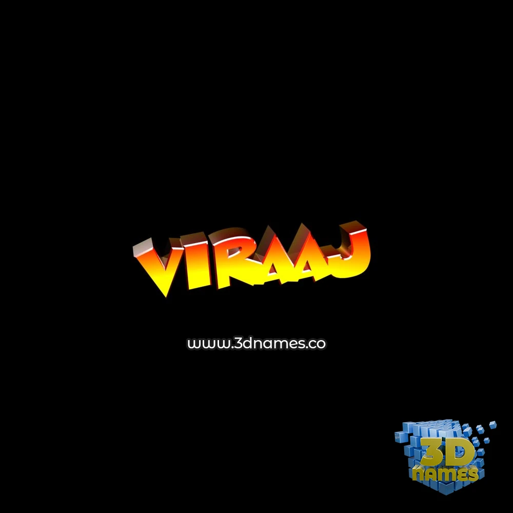 viraaj in Black Background style - 3D name wallpaper