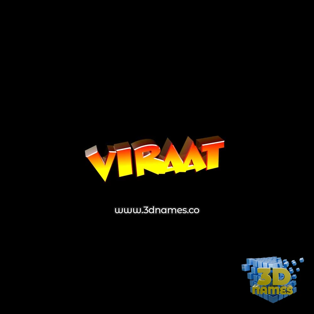 viraat in Black Background style - 3D name wallpaper