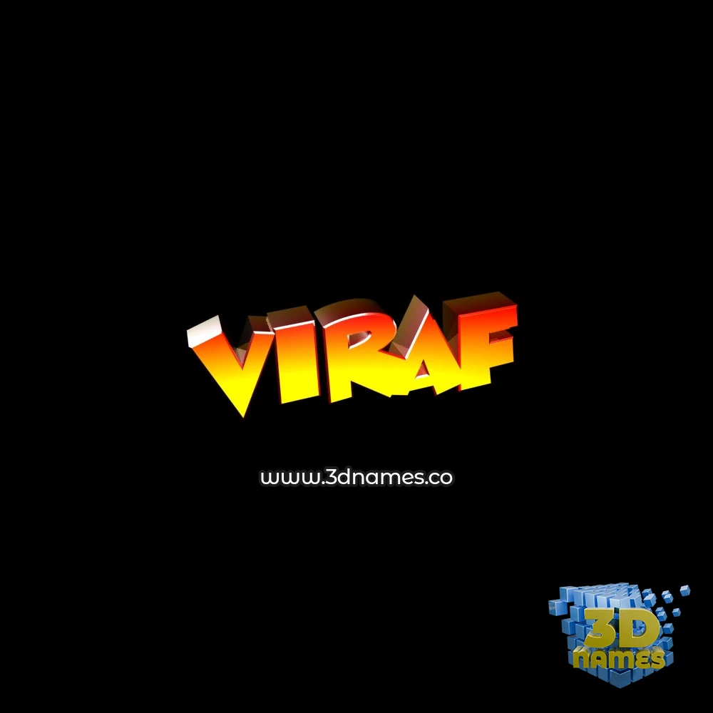 viraf in Black Background style - 3D name wallpaper