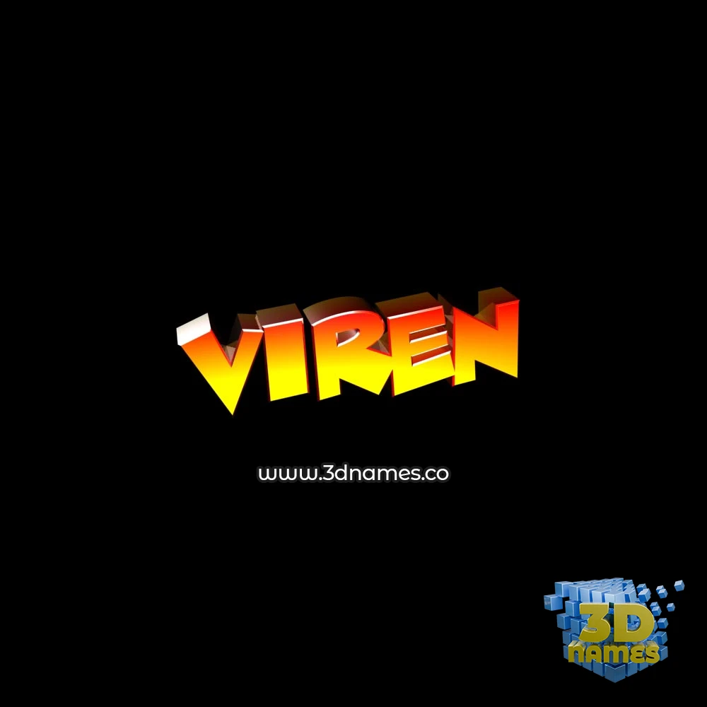 viren in Black Background style - 3D name wallpaper