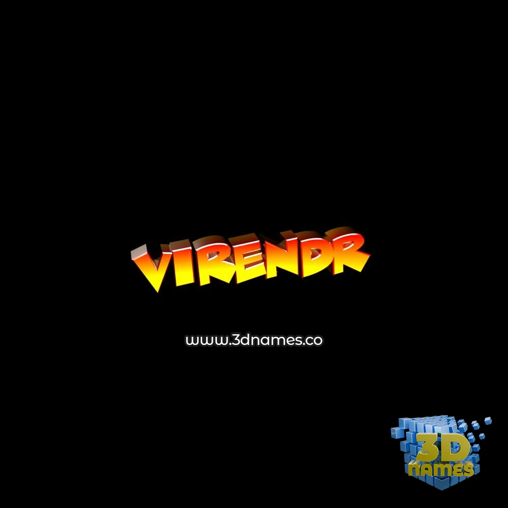 virendr in Black Background style - 3D name wallpaper