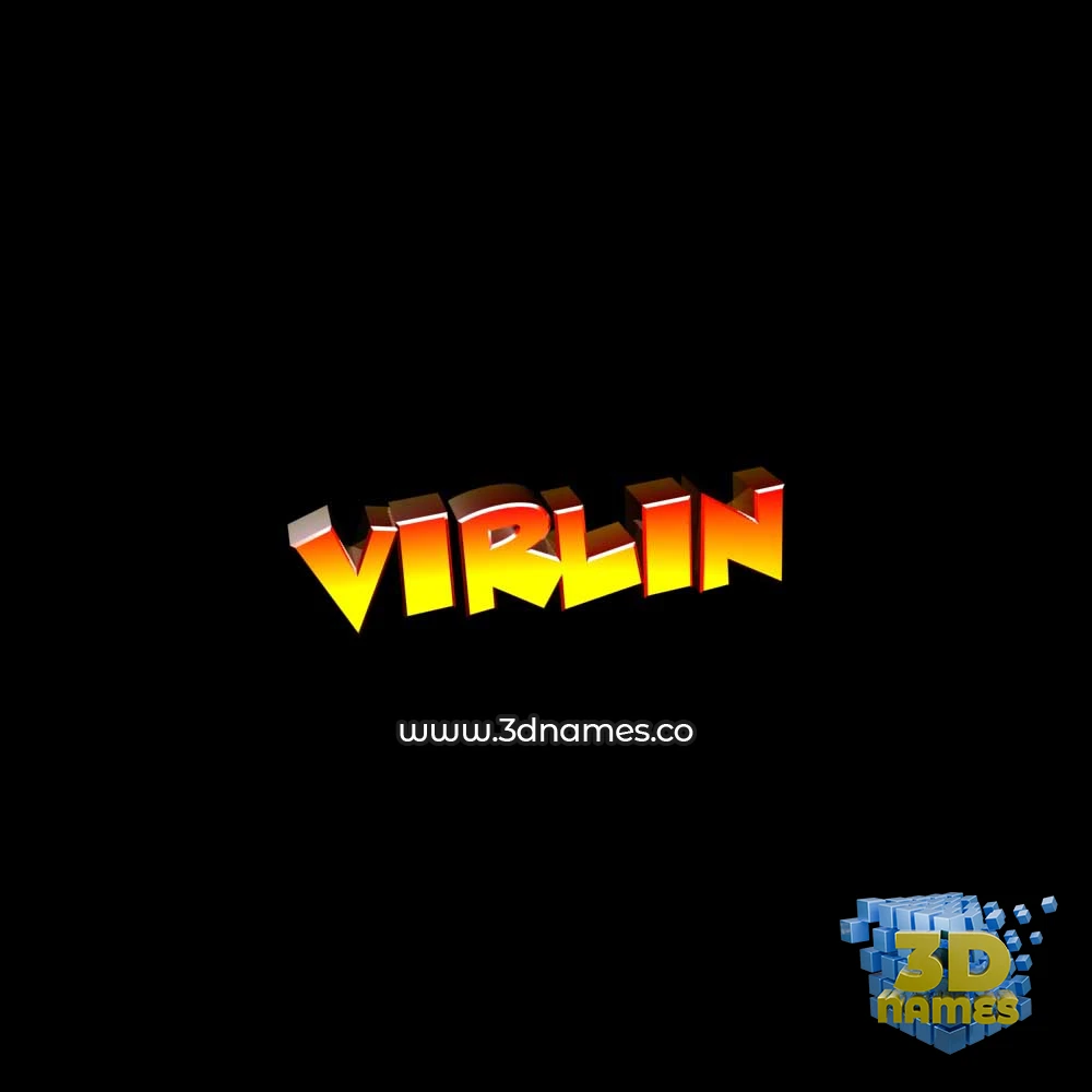 virlin in Black Background style - 3D name wallpaper