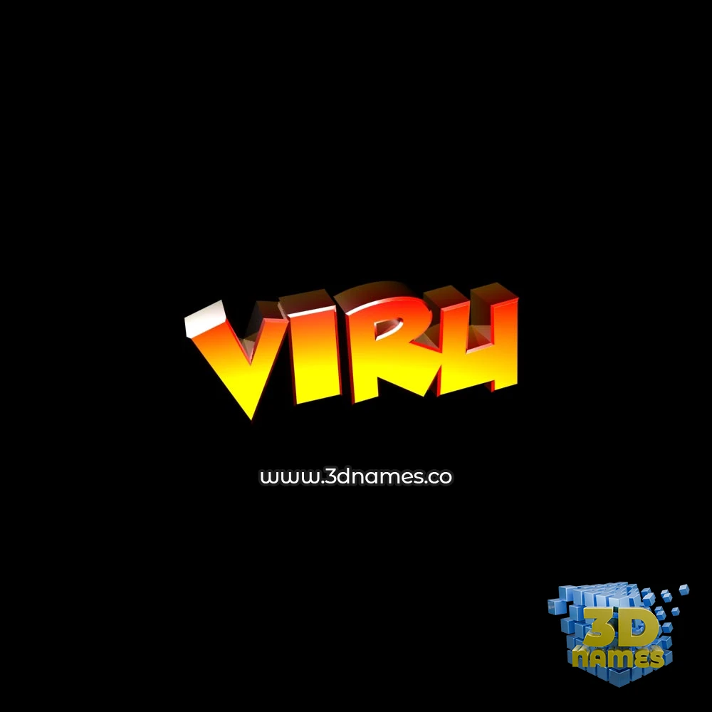viru in Black Background style - 3D name wallpaper