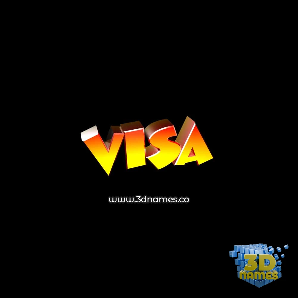 visa in Black Background style - 3D name wallpaper