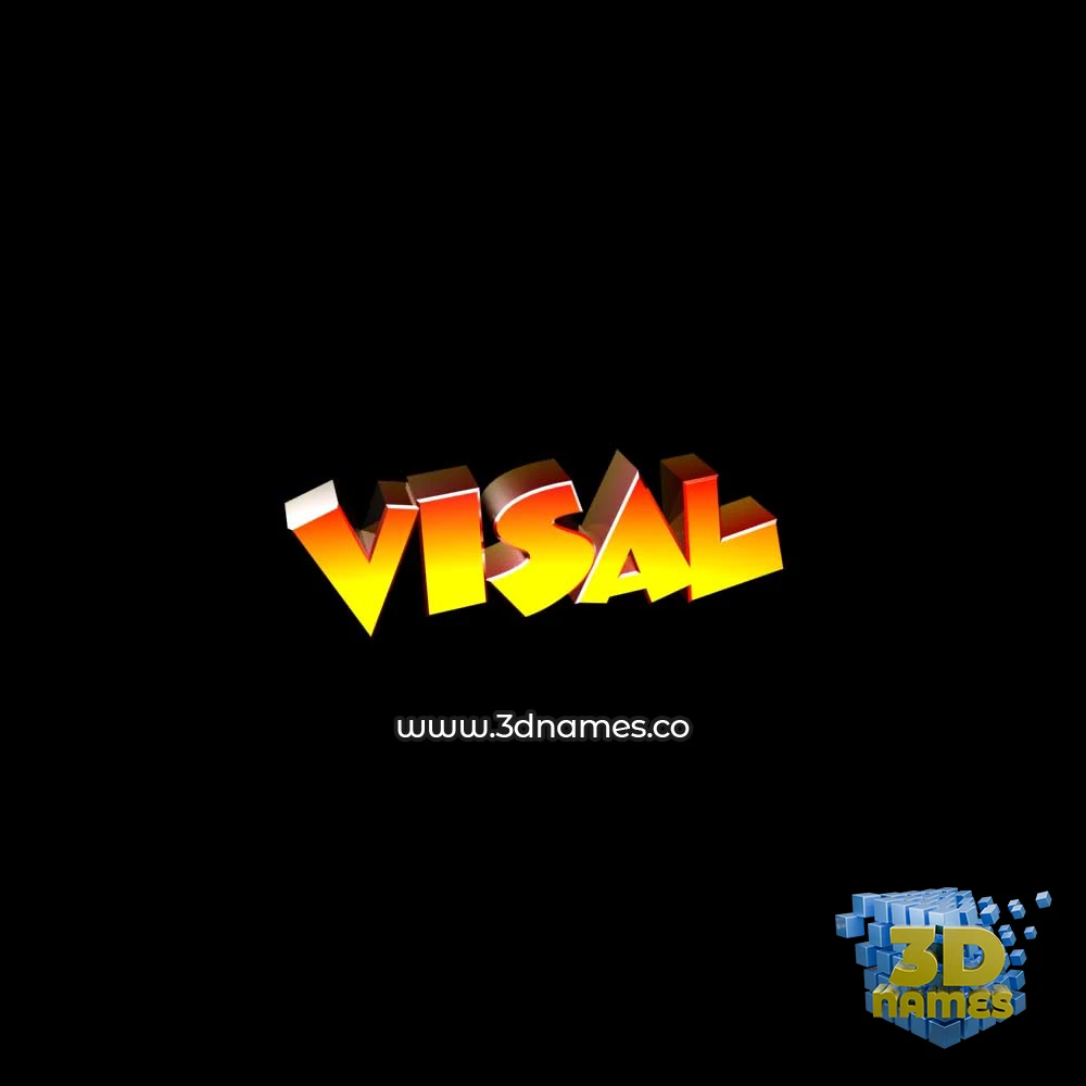 visal in Black Background style - 3D name wallpaper
