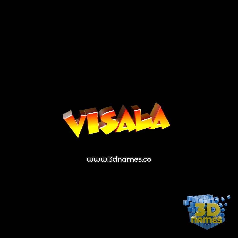 visala in Black Background style - 3D name wallpaper