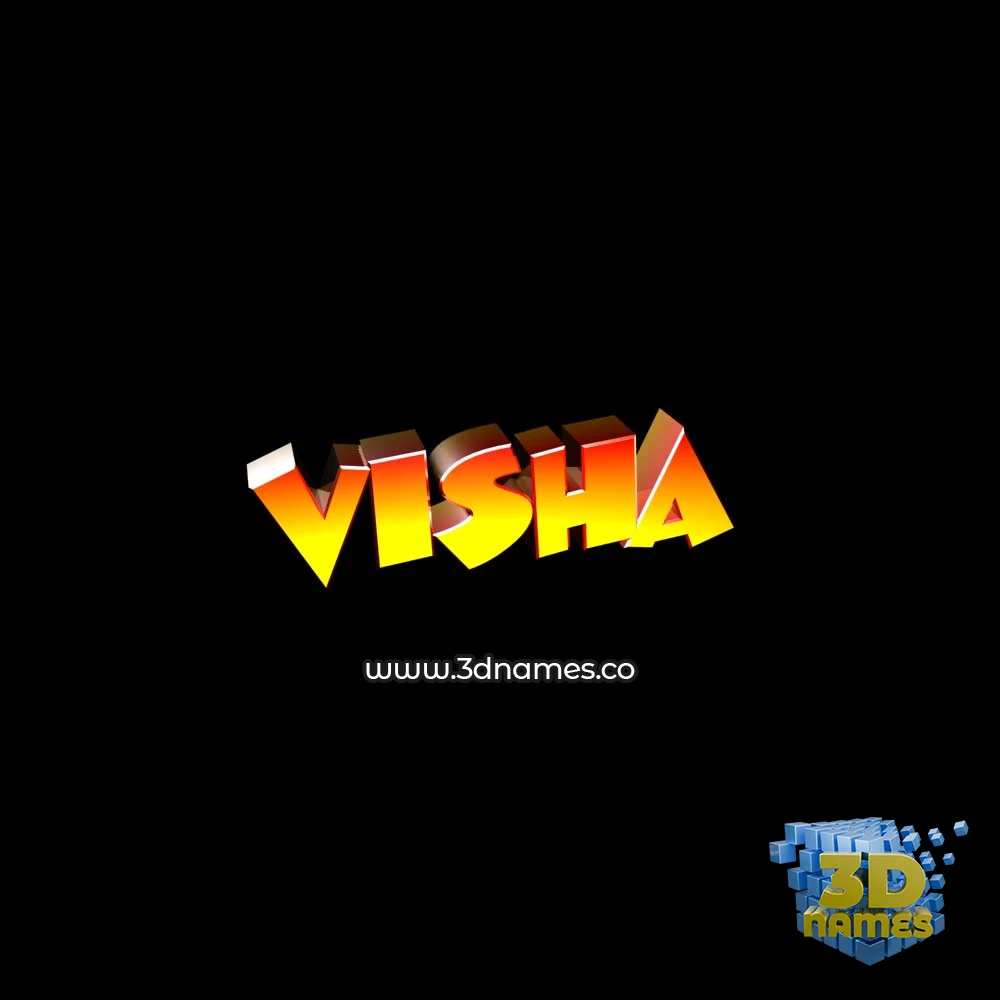 visha in Black Background style - 3D name wallpaper